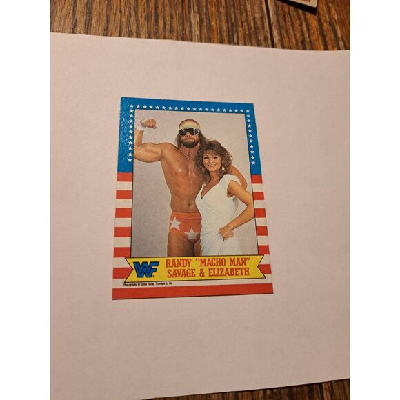 1987 Topps WWF Randy Macho Man Savage Elizabeth #7 Vintage Wrestling Card - Picture 1 of 2